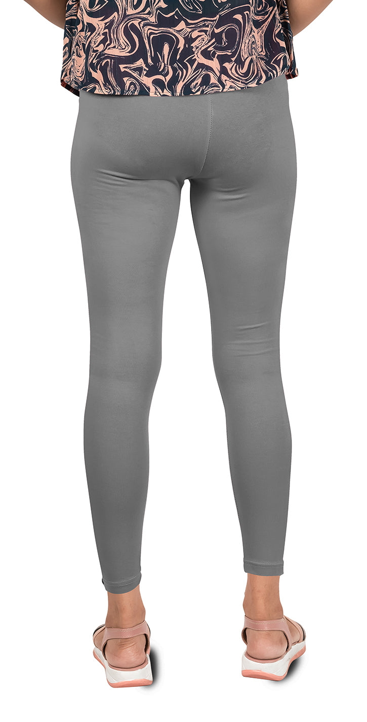 Cotton Lycra Ankle Length Flat Elastic Leggings
