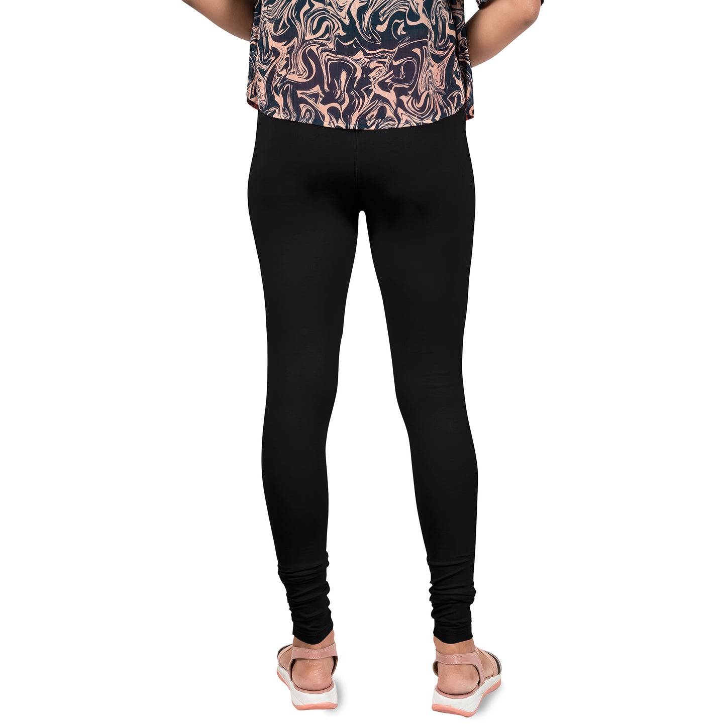 Cotton Lycra Churidar Length Gathering Elastic Leggings