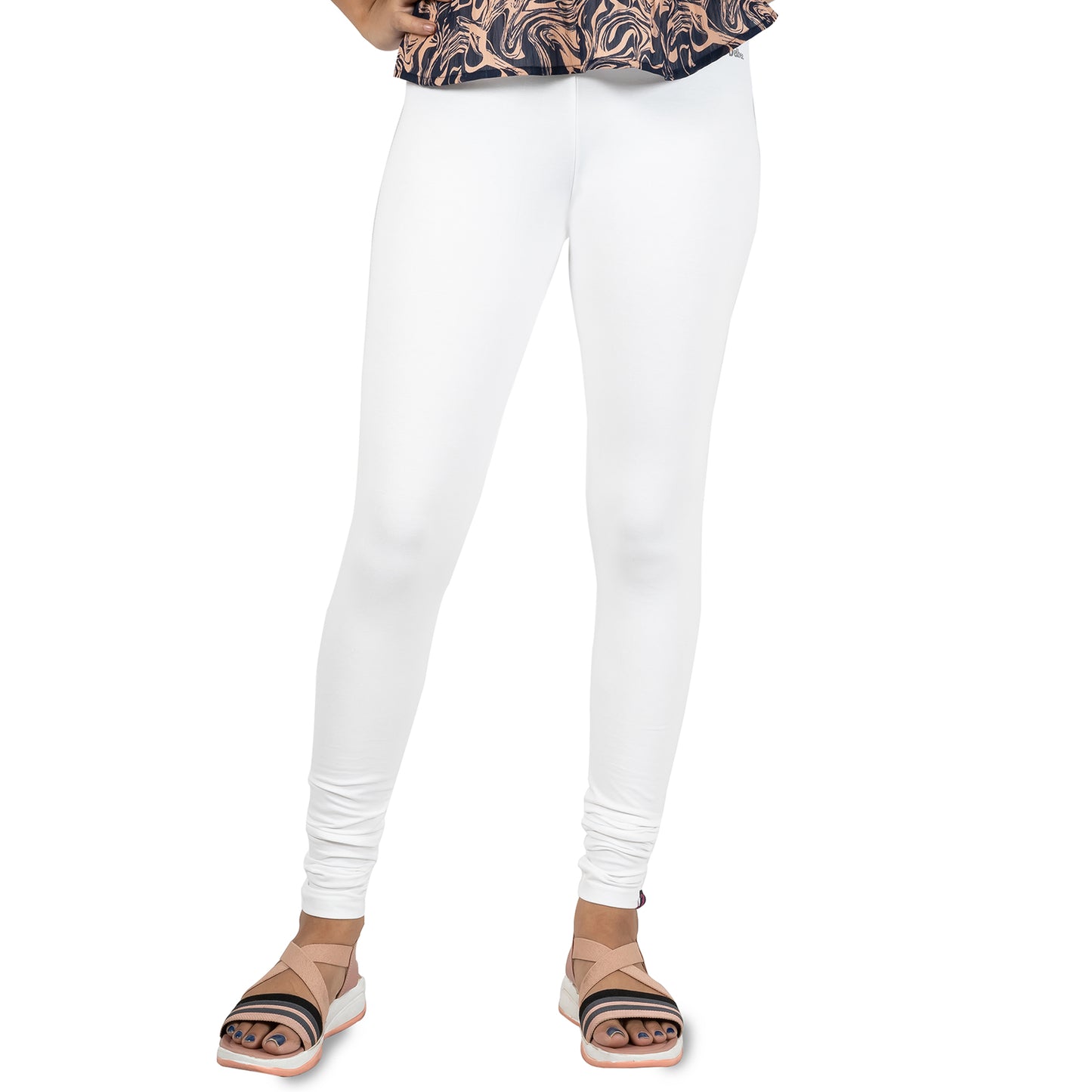 Cotton Lycra Churidar Length Gathering Elastic Leggings