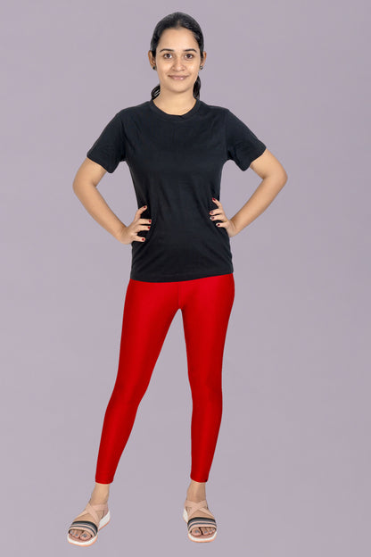Shimmer Leggings Red