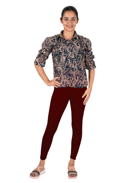 Ankle Leggings Red Meroon