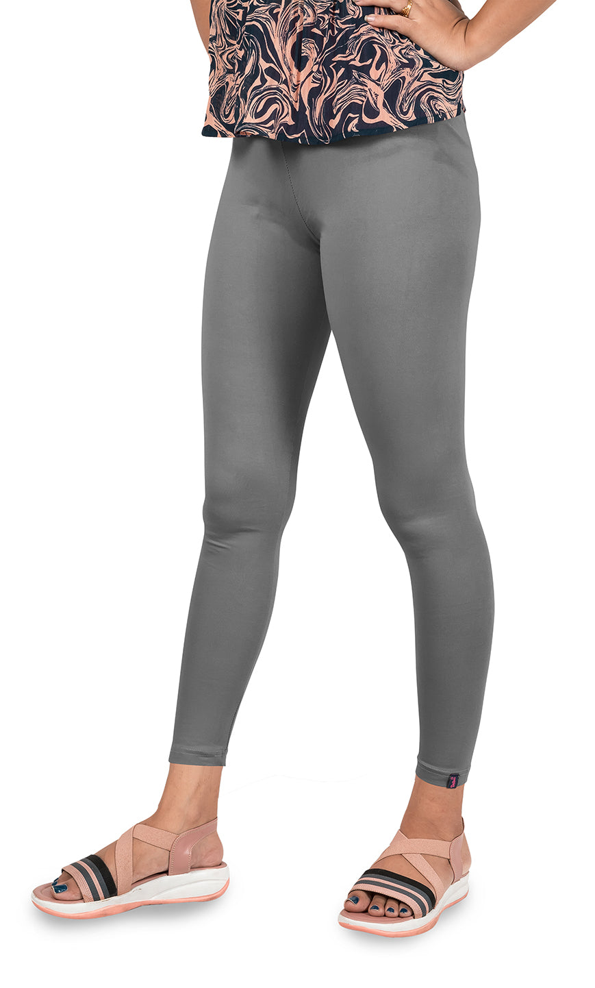 Cotton Lycra Ankle Length Flat Elastic Leggings