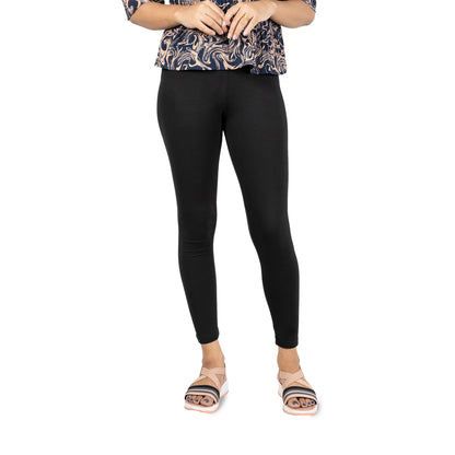 Cotton Lycra Ankle Length Gathering Elastic Leggings