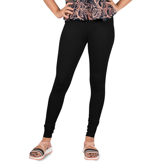 Cotton Lycra  Churidar Length Gathering Elastic Leggings