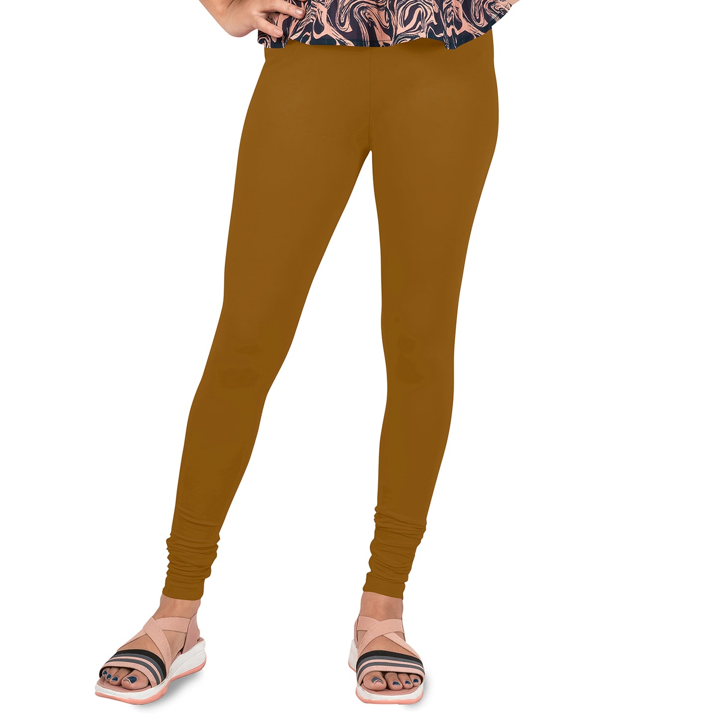 Cotton Lycra  Churidar Length Gathering Elastic Leggings