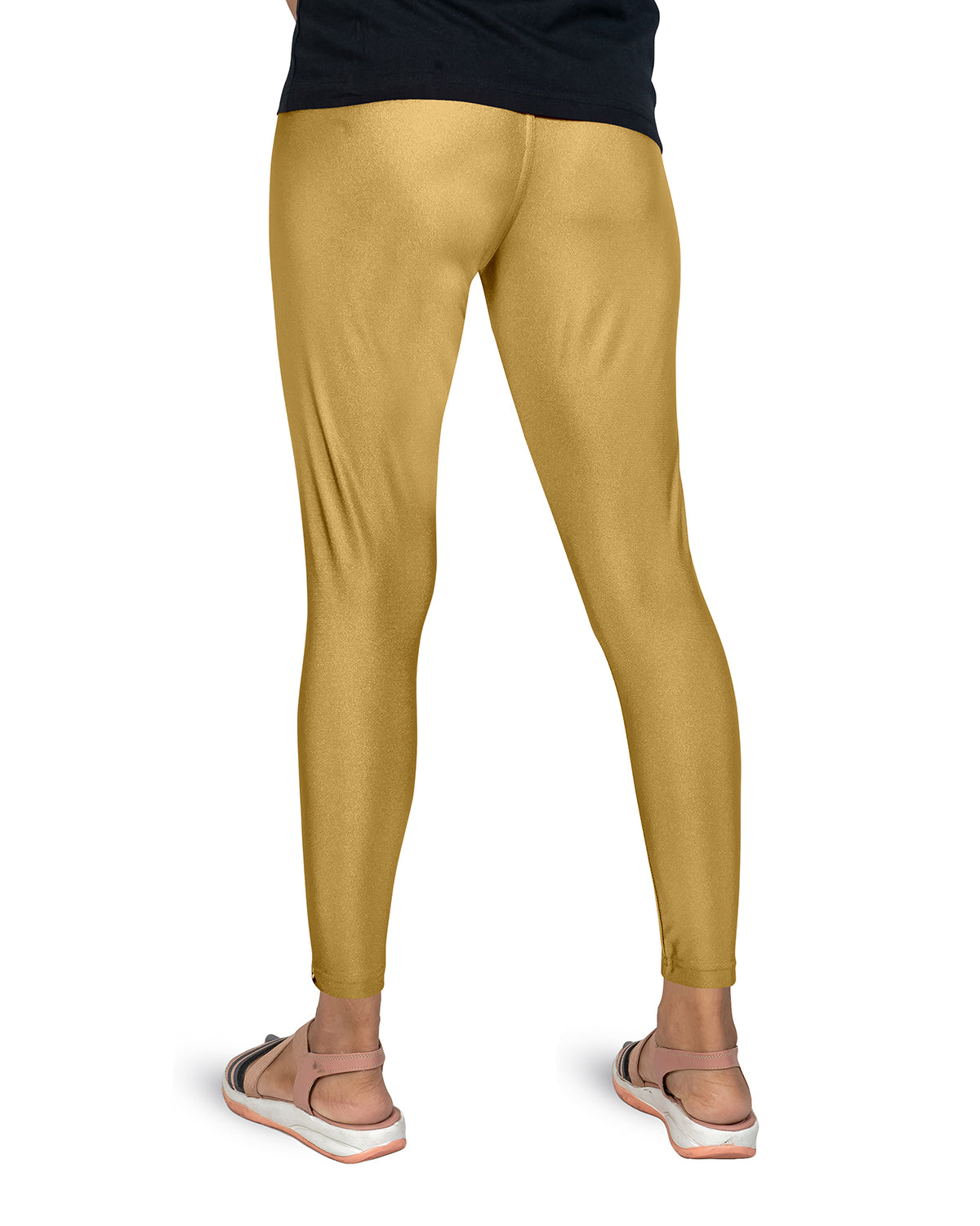 Shimmer Nylon Ankle Flat Elastic Leggings